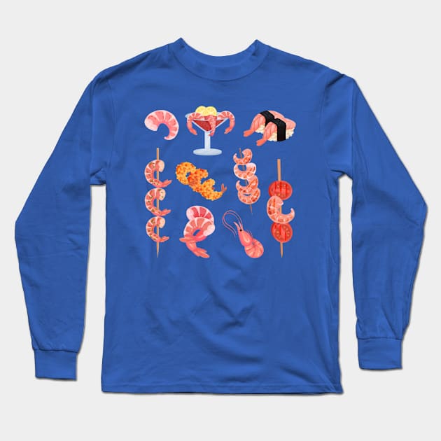 Shrimp collection Long Sleeve T-Shirt by Mako Design 